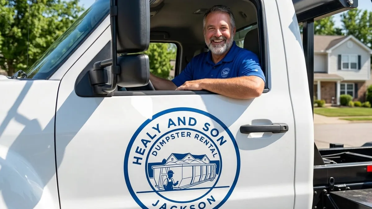 The Healy and Son Dumpster Rental Jackson team and fleet in Jackson, Mississippi